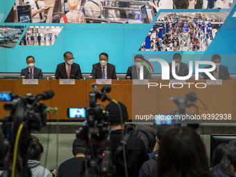 From Left to Right Acting Government Chief Information Officer Mr Tony Wong , Secretary for Health Professor Lo Chung-mau, Chief Secretary f...