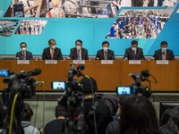 From Left to Right Acting Government Chief Information Officer Mr Tony Wong , Secretary for Health Professor Lo Chung-mau, Chief Secretary f...