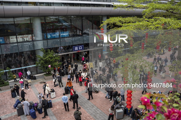 A General view showing Futian Port on January 8, 2023 in Shenzhen, China. Hong Kong today resumes quarantine free travel with China, but sti...