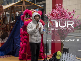 A man doing a live stream on January 8, 2023 in Shenzhen, China. China today lifts its requirement for inbound travelers to undergo a mandat...