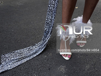 A participant takes part in the annual Delhi Queer Pride March, an event promoting lesbian, gay, bisexual and transgender rights, in New Del...