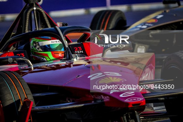 23 FENESTRAZ Sacha (fra), Nissan Formula E Team, Spark-Nissan, Nissan e-4ORCE 04, action during the 2023 Mexico City ePrix, 1st meeting of t...