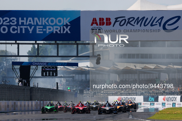 Start during the 2023 Mexico City ePrix, 1st meeting of the 2022-23 ABB FIA Formula E World Championship, on the Autodromo Hermanos Rodrigue...