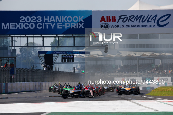 Start during the 2023 Mexico City ePrix, 1st meeting of the 2022-23 ABB FIA Formula E World Championship, on the Autodromo Hermanos Rodrigue...