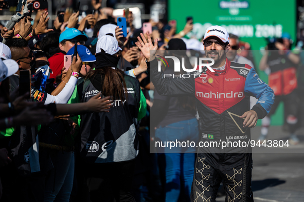 DI GRASSI Lucas (bra), Mahindra Racing, Spark-Mahindra, Mahindra M9-Electro, portrait podium during the 2023 Mexico City ePrix, 1st meeting...