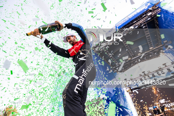 DI GRASSI Lucas (bra), Mahindra Racing, Spark-Mahindra, Mahindra M9-Electro, portrait podium during the 2023 Mexico City ePrix, 1st meeting...