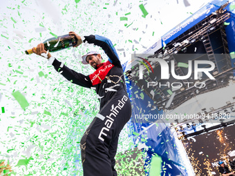 DI GRASSI Lucas (bra), Mahindra Racing, Spark-Mahindra, Mahindra M9-Electro, portrait podium during the 2023 Mexico City ePrix, 1st meeting...