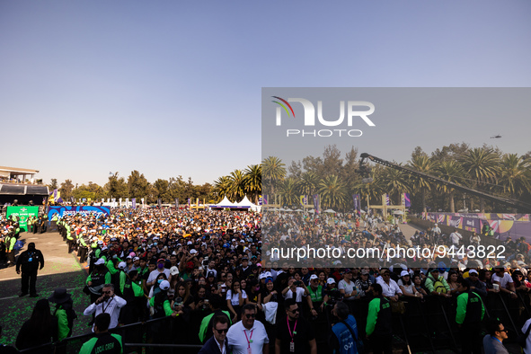 foule, crowd ambiance illustration podium during the 2023 Mexico City ePrix, 1st meeting of the 2022-23 ABB FIA Formula E World Championship...