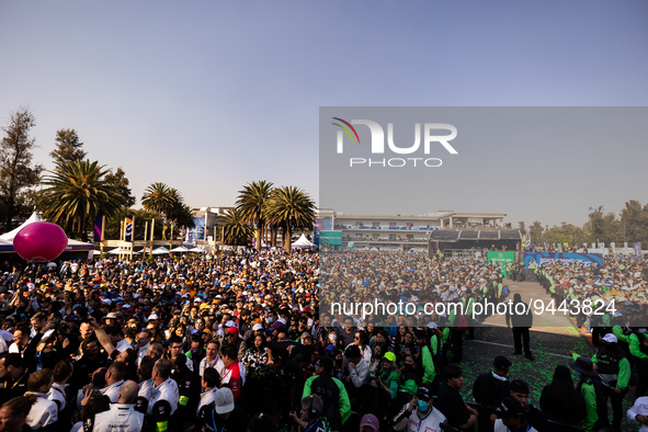 foule, crowd ambiance illustration podium during the 2023 Mexico City ePrix, 1st meeting of the 2022-23 ABB FIA Formula E World Championship...