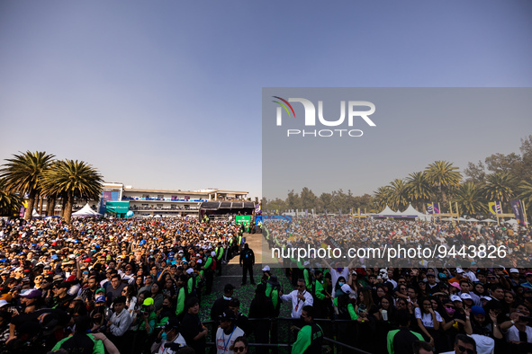 foule, crowd ambiance illustration podium during the 2023 Mexico City ePrix, 1st meeting of the 2022-23 ABB FIA Formula E World Championship...