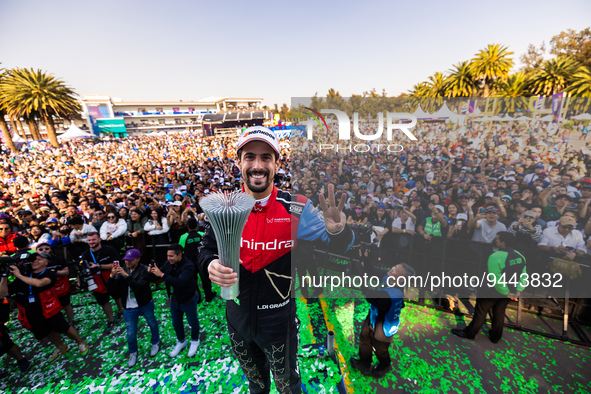 DI GRASSI Lucas (bra), Mahindra Racing, Spark-Mahindra, Mahindra M9-Electro, portrait podium during the 2023 Mexico City ePrix, 1st meeting...