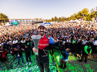 DI GRASSI Lucas (bra), Mahindra Racing, Spark-Mahindra, Mahindra M9-Electro, portrait podium during the 2023 Mexico City ePrix, 1st meeting...