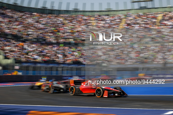 27 DENNIS Jake (gbr), Avalanche Andretti Formula E, Spark-Porsche, Porsche 99X Electric, action during the 2023 Mexico City ePrix, 1st meeti...