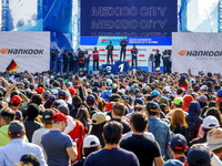 podium, celebration portrait DENNIS Jake (gbr), Avalanche Andretti Formula E, Spark-Porsche, Porsche 99X Electric, WEHRLEIN Pascal (ger), TA...