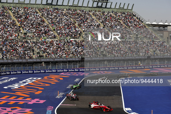 Action at Foro Sol during the 2023 Hankook Mexico City E-Prix, 1st meeting of the 2022-23 ABB FIA Formula E World Championship, on the Autod...