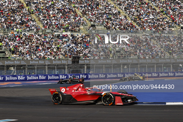 27 DENNIS Jake (gbr), Avalanche Andretti Formula E, Spark-Porsche, Porsche 99X Electric, action during the 2023 Hankook Mexico City E-Prix,...