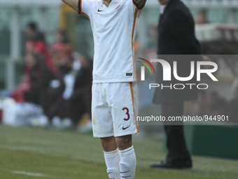 Lucas Digne during the Seria A match  between Torino FC and AS Roma at the olympic stadium of turin on december 5, 2015 in torino, italy.  (