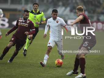 Fabio Quagliarella and Iago Falque during the Seria A match  between Torino FC and AS Roma at the olympic stadium of turin on december 5, 20...