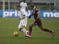 Bruno Peres and Lucas Digne during the Seria A match  between Torino FC and AS Roma at the olympic stadium of turin on december 5, 2015 in t...