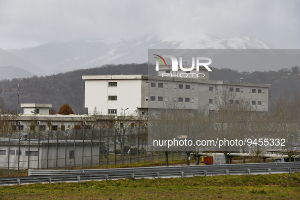 An exterior view of “Supercarcere Le Costarelle” jail in L’Aquila, Italy, on January 17, 2023. Mafia Boss Matteo Messina Denaro now is held...