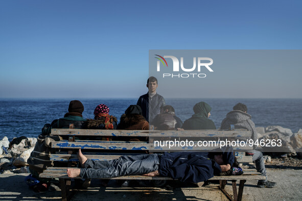 Migrants approach the coast of the northeastern Greek island of Lesbos on Thursday, Dec. 6, 2015. About 5,000 migrants are reaching Europe e...