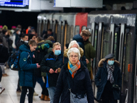 

A general view of people getting off a street Bahn at Cologne Central Station in Cologne, Germany on February 1, 2023, as the state govern...