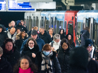 

A general view of people getting off a street Bahn at Cologne Central Station in Cologne, Germany on February 1, 2023, as the state govern...