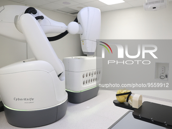 CyberKnife Accuray device is seen in the University Hospital in Krakow, Poland on February 3, 2023. (