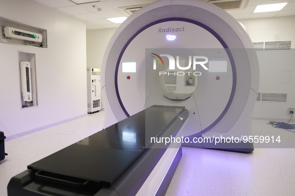 Radixact machine is seen in the University Hospital in Krakow, Poland on February 3, 2023. 