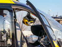 Medical helicopter cabin, in Cernusco sul Naviglio, Italy, on February 10, 2023.  (