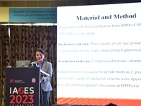 Dr. Gayatri Rangra speaks during IAGES 2023, Indian association of gastrointestinal endo surgeons on laproscopic hernia surgery , in Coimbat...