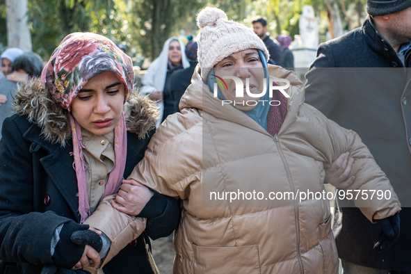 On 11 February 2023, the families of people who were killed in twin earthquakes that hit Turkey and Syria gathered at graveyards in Antakya,...