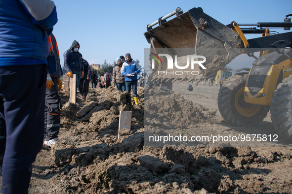 On 11 February 2023, the families of people who were killed in twin earthquakes that hit Turkey and Syria gathered at graveyards in Antakya,...