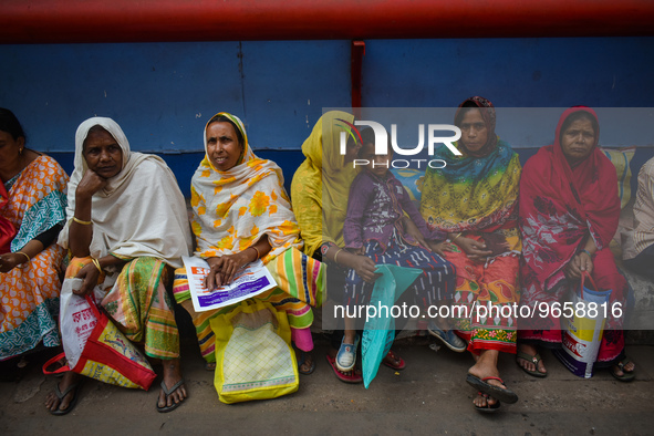 Patients and their relatives wait for treatment at a government-run hospital amid the spread of Adenovirus In Kolkata, India on 27 February...