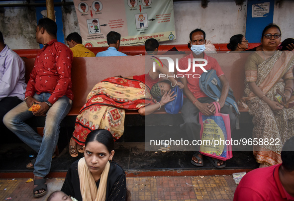 Patients and their relatives wait for treatment at a government-run hospital amid the spread of Adenovirus In Kolkata, India on 27 February...