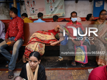 Patients and their relatives wait for treatment at a government-run hospital amid the spread of Adenovirus In Kolkata, India on 27 February...