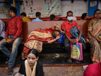 Patients and their relatives wait for treatment at a government-run hospital amid the spread of Adenovirus In Kolkata, India on 27 February...