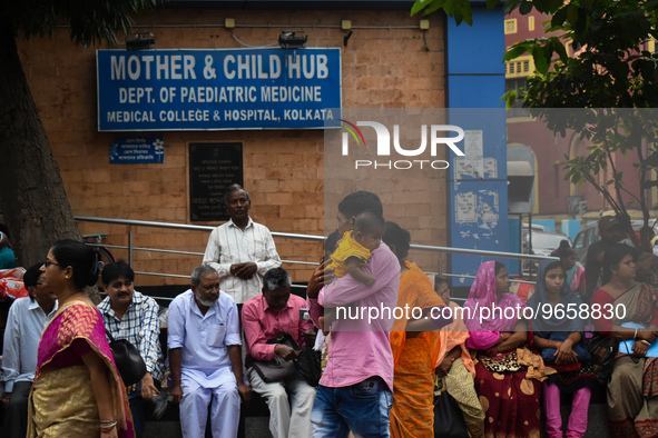 Patients and their relatives wait for treatment at a government-run hospital amid the spread of Adenovirus In Kolkata, India on 27 February...