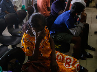 Patients wait for treatment at a National Hospital Colombo as health workers hold a work strike in Colombo on March 01, 2022. Number of trad...