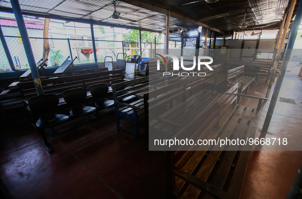 A deserted National Hospital Colombo as health workers hold a work strike in Colombo on March 01, 2022. Number of trade unions in the essent...