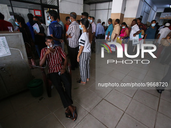 Patients wait for treatment at a National Hospital Colombo as health workers hold a work strike in Colombo on March 01, 2022. Number of trad...