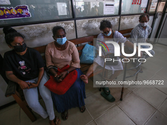 Patients wait for treatment at a National Hospital Colombo as health workers hold a work strike in Colombo on March 01, 2022. Number of trad...