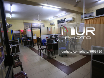 A deserted National Hospital Colombo as health workers hold a work strike in Colombo on March 01, 2022. Number of trade unions in the essent...