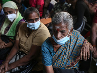 Patients wait for treatment at a National Hospital Colombo as health workers hold a work strike in Colombo on March 01, 2022. Number of trad...