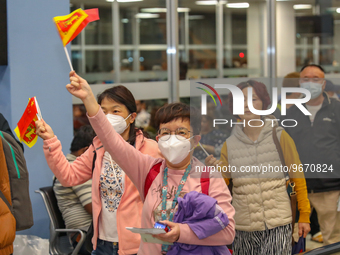 The first group of Chinese tourists who came to Sri Lanka after the COVID pandemic on March 1, 2023, in Katunayake, Sri Lanka.  A Sri Lankan...