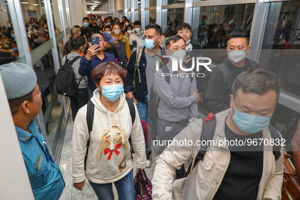 The first group of Chinese tourists who came to Sri Lanka after the COVID pandemic on March 1, 2023, in Katunayake, Sri Lanka.  A Sri Lankan...