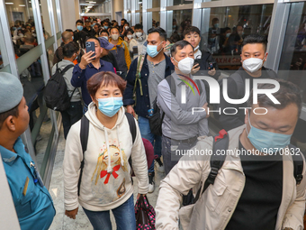 The first group of Chinese tourists who came to Sri Lanka after the COVID pandemic on March 1, 2023, in Katunayake, Sri Lanka.  A Sri Lankan...