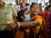 Patients' relatives reacts after a child died due to To Respiratory Infections outside a Hospital in Kolkata, India on 2 March 2023. The eas...