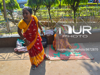 Patients' relatives reacts after a child died due to To Respiratory Infections outside a Hospital in Kolkata, India on 2 March 2023. The eas...