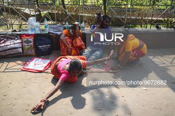 Patients' relatives mourn after a child died due to To Respiratory Infections outside a Hospital in Kolkata, India on 2 March 2023.  